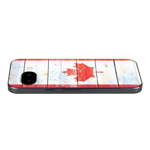 Canada Flag Light Wood Google Pixel 9a Skin